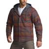 CQR Men’s Quilted Lined Flannel Hooded Shirt Jacket, Soft Warm Long Sleeve Outdoor Cotton Plaid Shirt Jackets(Stealth Harvest)