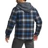 CQR Men’s Quilted Lined Flannel Hooded Shirt Jacket, Soft Warm Long Sleeve Outdoor Cotton Plaid Shirt Jackets(Stealth Night Sky)