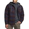 CQR Men’s Quilted Lined Flannel Hooded Shirt Jacket, Soft Warm Long Sleeve Outdoor Cotton Plaid Shirt Jackets(Stealth Woods Night)