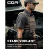 CQR Men’s Short Sleeve Tactical Shirts, UPF 50+ Ripstop Military Work Shirts, Breathable Button Down Outdoor Hiking Shirt(Journeyman Charcoal)