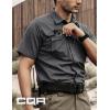CQR Men’s Short Sleeve Tactical Shirts, UPF 50+ Ripstop Military Work Shirts, Breathable Button Down Outdoor Hiking Shirt(Journeyman Charcoal)