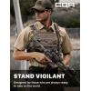 CQR Men’s Short Sleeve Tactical Shirts, UPF 50+ Ripstop Military Work Shirts, Breathable Button Down Outdoor Hiking Shirt(Journeyman Khaki)