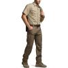 CQR Men’s Short Sleeve Tactical Shirts, UPF 50+ Ripstop Military Work Shirts, Breathable Button Down Outdoor Hiking Shirt(Journeyman Khaki)