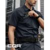 CQR Men’s Short Sleeve Tactical Shirts, UPF 50+ Ripstop Military Work Shirts, Breathable Button Down Outdoor Hiking Shirt(Journeyman Operator Navy)
