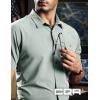 CQR Men’s Short Sleeve Tactical Shirts, UPF 50+ Ripstop Military Work Shirts, Breathable Button Down Outdoor Hiking Shirt(Metro Ash)