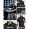 CQR Men’s Short Sleeve Tactical Shirts, UPF 50+ Ripstop Military Work Shirts, Breathable Button Down Outdoor Hiking Shirt(Metro Black)