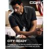 CQR Men’s Short Sleeve Tactical Shirts, UPF 50+ Ripstop Military Work Shirts, Breathable Button Down Outdoor Hiking Shirt(Metro Black)