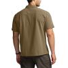 CQR Men’s Short Sleeve Tactical Shirts, UPF 50+ Ripstop Military Work Shirts, Breathable Button Down Outdoor Hiking Shirt(Metro Hazelnut)