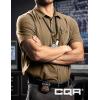 CQR Men’s Short Sleeve Tactical Shirts, UPF 50+ Ripstop Military Work Shirts, Breathable Button Down Outdoor Hiking Shirt(Metro Hazelnut)