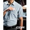 CQR Men’s Short Sleeve Tactical Shirts, UPF 50+ Ripstop Military Work Shirts, Breathable Button Down Outdoor Hiking Shirt(Metro Light Blue)