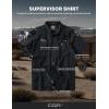 CQR Men’s Short Sleeve Tactical Shirts, UPF 50+ Ripstop Military Work Shirts, Breathable Button Down Outdoor Hiking Shirt(Supervisor Black)