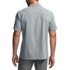 CQR Men’s Short Sleeve Tactical Shirts, UPF 50+ Ripstop Military Work Shirts, Breathable Button Down Outdoor Hiking Shirt(Supervisor Grey)