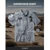 CQR Men’s Short Sleeve Tactical Shirts, UPF 50+ Ripstop Military Work Shirts, Breathable Button Down Outdoor Hiking Shirt(Supervisor Grey)