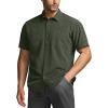 CQR Men’s Short Sleeve Tactical Shirts, UPF 50+ Ripstop Military Work Shirts, Breathable Button Down Outdoor Hiking Shirt(Supervisor Olive Green)
