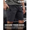 CQR Men’s Stretch Utility Shorts, Lightweight Quick Dry Casual Shorts, Hiking Golf Cargo Shorts with Zipper Pockets(Sedona Carbon Black)