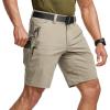 CQR Men’s Stretch Utility Shorts, Lightweight Quick Dry Casual Shorts, Hiking Golf Cargo Shorts with Zipper Pockets(Sedona Desert Sand)