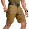 CQR Men’s Stretch Utility Shorts, Lightweight Quick Dry Casual Shorts, Hiking Golf Cargo Shorts with Zipper Pockets(Sedona Golden Oak)