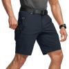CQR Men’s Stretch Utility Shorts, Lightweight Quick Dry Casual Shorts, Hiking Golf Cargo Shorts with Zipper Pockets(Sedona Operator Navy)