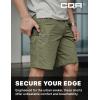 CQR Men’s Stretch Utility Shorts, Lightweight Quick Dry Casual Shorts, Hiking Golf Cargo Shorts with Zipper Pockets(Sedona Soil Green)