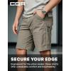 CQR Men’s Stretch Utility Shorts, Lightweight Quick Dry Casual Shorts, Hiking Golf Cargo Shorts with Zipper Pockets(Sedona Tan)