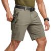 CQR Men’s Stretch Utility Shorts, Lightweight Quick Dry Casual Shorts, Hiking Golf Cargo Shorts with Zipper Pockets(Sedona Tan)