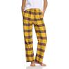 CQR Women’s 100% Cotton Flannel Plaid Pajama Pants, Brushed Soft Lounge & Sleepwear PJ Bottoms with Pockets(Flannel Pants Yellow Cat)