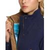 CQR Women’s Twill All Cotton Flannel Shirt Jacket, Soft Long Sleeve Shirts, Corduroy Lined Outdoor Shirt Jackets(Twill Field Jacket Navy Green)