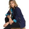 CQR Women’s Twill All Cotton Flannel Shirt Jacket, Soft Long Sleeve Shirts, Corduroy Lined Outdoor Shirt Jackets(Twill Field Jacket Navy Green)