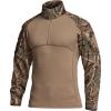 CQR Men’s Combat Shirt Tactical 1/4 Zip Long Sleeve Military BDU Shirts Camo EDC Top with Pockets(Military Print Shirts Hunting Camo)