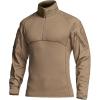 CQR Men’s Combat Shirt Tactical 1/4 Zip Long Sleeve Military BDU Shirts Camo EDC Top with Pockets(Military Shirts Coyote)