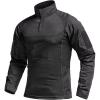 CQR Men’s Combat Shirt Tactical 1/4 Zip Long Sleeve Military BDU Shirts Camo EDC Top with Pockets(Raider Pro Charcoal)