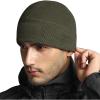 CQR Men’s Fleece Tactical Beanie, Lightweight Army Military Skull Cap, Soft Warm Winter Hat with Small Pocket(Grid Flex Army Green)