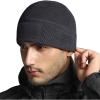 CQR Men’s Fleece Tactical Beanie, Lightweight Army Military Skull Cap, Soft Warm Winter Hat with Small Pocket(Grid Flex Charcoal)