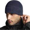 CQR Men’s Fleece Tactical Beanie, Lightweight Army Military Skull Cap, Soft Warm Winter Hat with Small Pocket(Grid Flex Operator Navy)