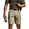 CQR Men’s Flex Casual Cargo Shorts, Lightweight Water Resistant Golf Shorts, Stretch Tactical Work Shorts with Multi-Pocket(Negotiator Alamo Khaki)