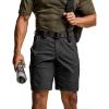 CQR Men’s Flex Casual Cargo Shorts, Lightweight Water Resistant Golf Shorts, Stretch Tactical Work Shorts with Multi-Pocket(Negotiator Black)