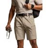 CQR Men’s Flex Casual Cargo Shorts, Lightweight Water Resistant Golf Shorts, Stretch Tactical Work Shorts with Multi-Pocket(Sentinel Alamo Khaki)