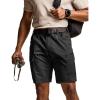 CQR Men’s Flex Casual Cargo Shorts, Lightweight Water Resistant Golf Shorts, Stretch Tactical Work Shorts with Multi-Pocket(Sentinel Black)