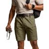 CQR Men’s Flex Casual Cargo Shorts, Lightweight Water Resistant Golf Shorts, Stretch Tactical Work Shorts with Multi-Pocket(Sentinel Soil Green)