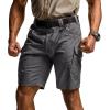 CQR Men’s Flex Casual Cargo Shorts, Lightweight Water Resistant Golf Shorts, Stretch Tactical Work Shorts with Multi-Pocket(Tac Charcoal)