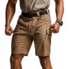 CQR Men’s Flex Casual Cargo Shorts, Lightweight Water Resistant Golf Shorts, Stretch Tactical Work Shorts with Multi-Pocket(Tac Cougar)