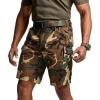 CQR Men’s Flex Casual Cargo Shorts, Lightweight Water Resistant Golf Shorts, Stretch Tactical Work Shorts with Multi-Pocket(Tac Woodland Olive)
