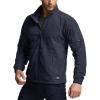 CQR Men’s Full-Zip Tactical Jacket, Soft Warm Military Winter Fleece Jackets, Outdoor Coats with Zipper Pockets(Grid Fleece Operator Navy)