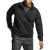 CQR Men’s Full-Zip Tactical Jacket, Soft Warm Military Winter Fleece Jackets, Outdoor Coats with Zipper Pockets(Grid Flex Black)
