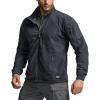 CQR Men’s Full-Zip Tactical Jacket, Soft Warm Military Winter Fleece Jackets, Outdoor Coats with Zipper Pockets(Grid Flex Charcoal)