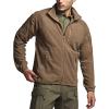 CQR Men’s Full-Zip Tactical Jacket, Soft Warm Military Winter Fleece Jackets, Outdoor Coats with Zipper Pockets(Grid Flex Coyote)