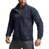 CQR Men’s Full-Zip Tactical Jacket, Soft Warm Military Winter Fleece Jackets, Outdoor Coats with Zipper Pockets(Grid Flex Operator Navy)