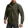 CQR Men’s Full-Zip Tactical Jacket, Soft Warm Military Winter Fleece Jackets, Outdoor Coats with Zipper Pockets(Guardian Army Green)