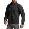 CQR Men’s Full-Zip Tactical Jacket, Soft Warm Military Winter Fleece Jackets, Outdoor Coats with Zipper Pockets(Guardian Black)