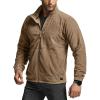 CQR Men’s Full-Zip Tactical Jacket, Soft Warm Military Winter Fleece Jackets, Outdoor Coats with Zipper Pockets(Guardian Coyote)